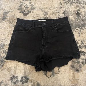 Abercrombie black denim shorts, size 4/27